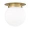 Z-Lite Calhoun Flush Mount, 1-Light, 13 In.W x 14 In.H, Heritage Brass/White Opal 7505F13-HBR - alternate 5